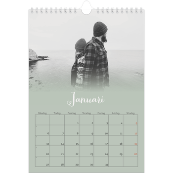 Fotokalender A4 Enkel — Grön dimma
