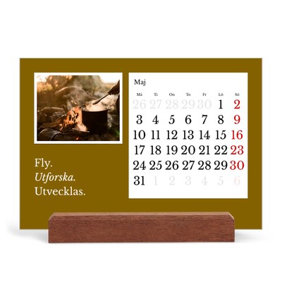 Skrivbordskalender med träställ - Liggande  — Redaktionell Jord [omslag]
