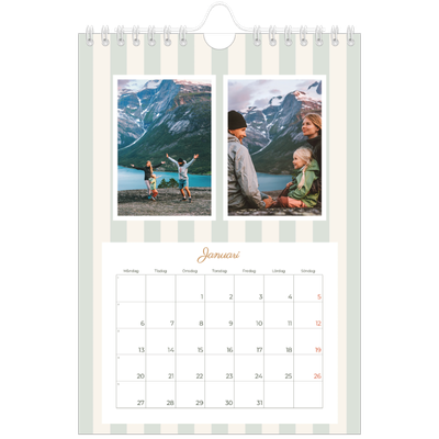 Fotokalender A5 Enkel — Skrift och ränder [Januari]