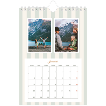 Fotokalender A5 Enkel — Skrift och ränder