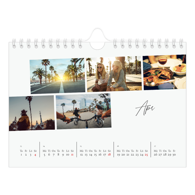 Fotokalender A5 Enkel — Stadssemester (vit) [April]