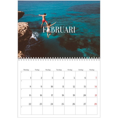 Fotokalender A3 Klassisk (30 x 40 cm) — Oändlig flykt [Februari]
