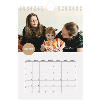 Fotokalender A5 Enkel — Fotoklistermärke [Februari]