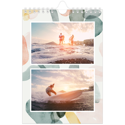 Fotokalender A5 Enkel — Akvarell former [omslag]