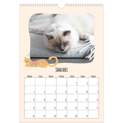 A3 Årskalender — Kattassistentar och klotter [Januari]