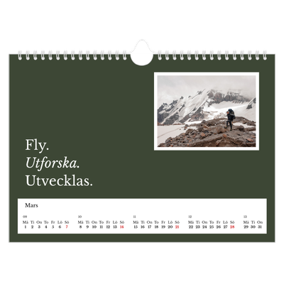Fotokalender A4 Enkel — Redaktionell Jord [Mars]