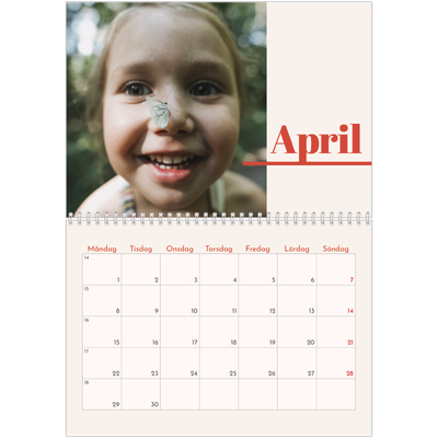 Fotokalender A3 Klassisk (30 x 40 cm) — 90-talets nostalgi [April]