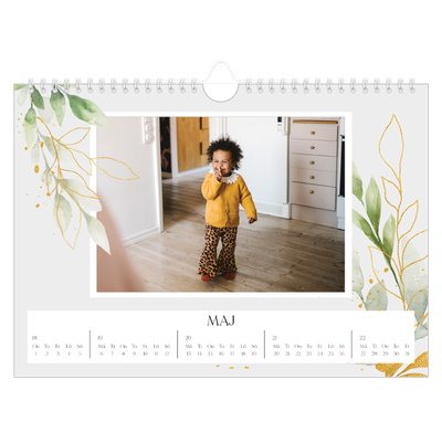 Fotokalender A4 Enkel — Blomster akvarell [omslag]