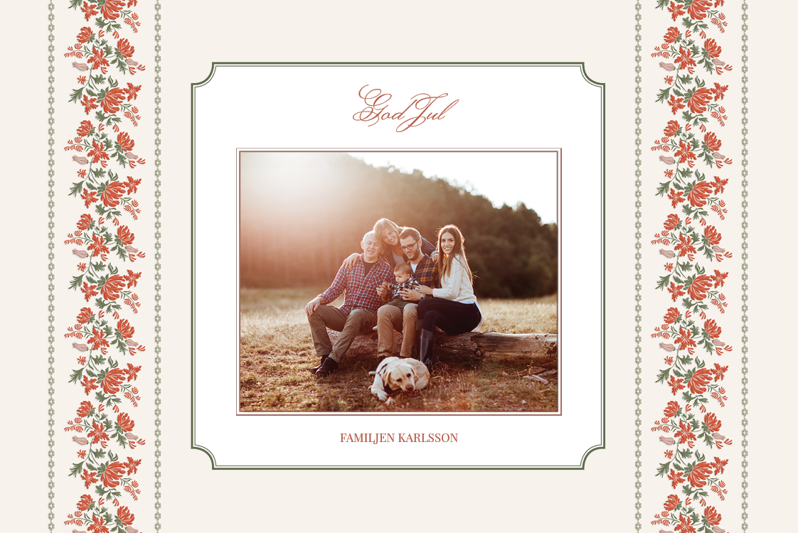 Fotokort — Karmosinröd krans