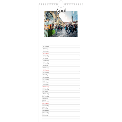 Fotokalender Smal  — Min reseskildring [April]
