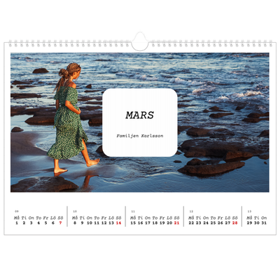 Fotokalender A3 Enkel — Hela historien [Mars]