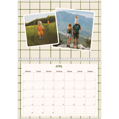 Fotokalender A3 Klassisk (30 x 40 cm) — Retro mönster [April]