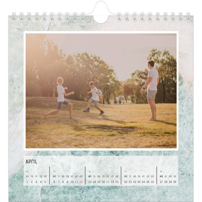 Årskalender kvadratisk — Marmor bakgrund [April]