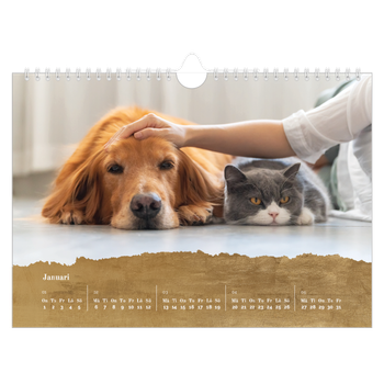 Fotokalender A4 Enkel — Guldfolie
