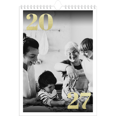 Fotokalender A4 Enkel (20 x 30 cm) — Stora nummer i glitter [omslag]
