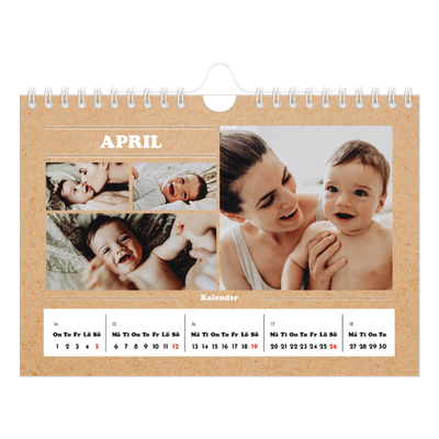 Fotokalender A5 Enkel — Magasinstil [April]