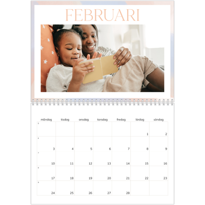 Fotokalender A3 Klassisk (30 x 40 cm) — Borsteffekt [Februari]