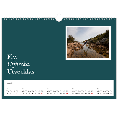 Fotokalender A3 Enkel — Redaktionell Jord [April]