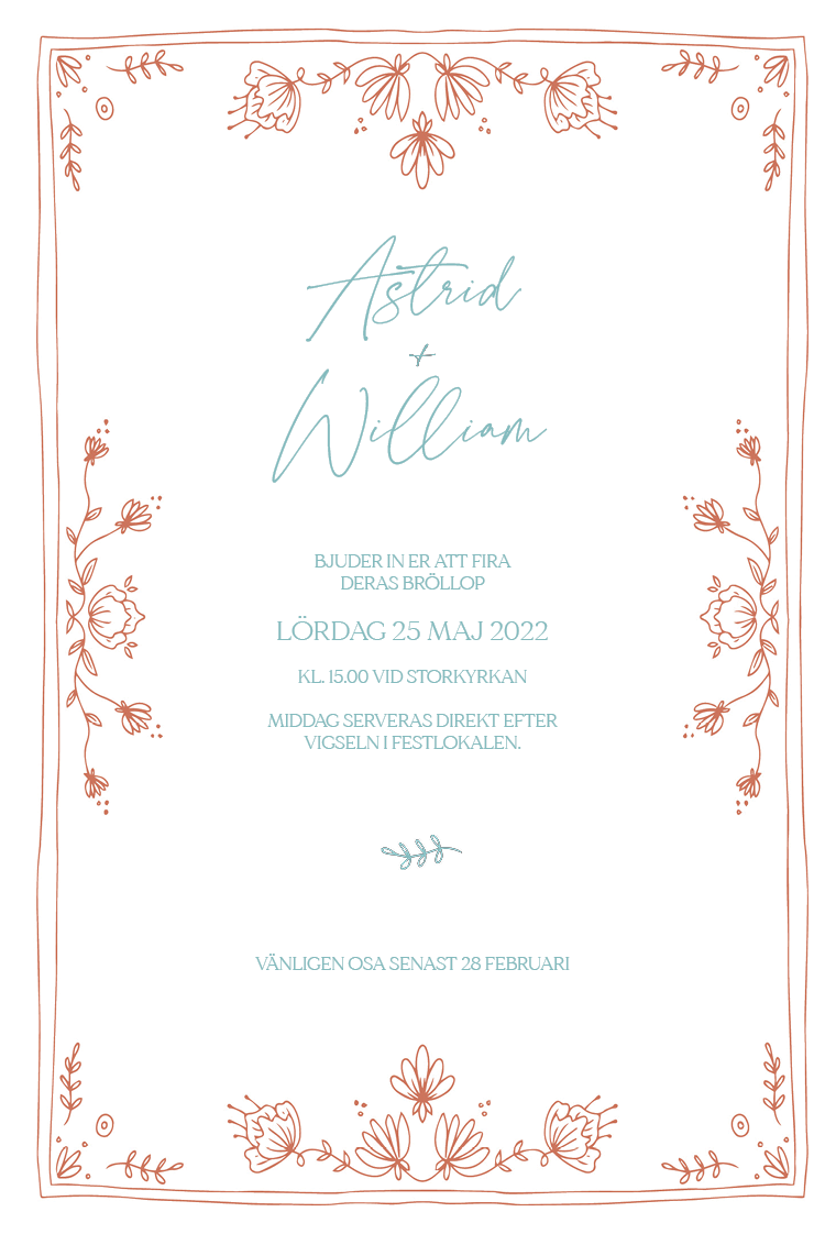 Inbjudningar — Blomstermönster