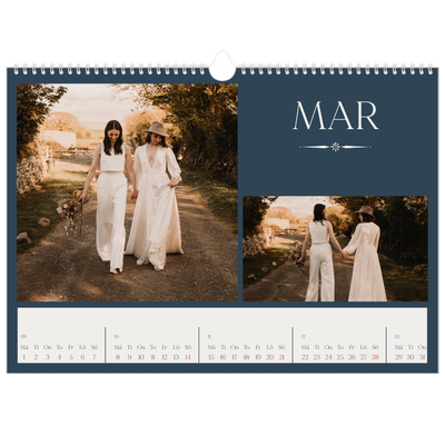 Fotokalender A3 Enkel — Skiffer & seriffer [Mars]
