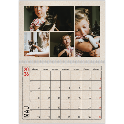 Fotokalender A3 Klassisk (30 x 40 cm) — Kraftpapper med stämpeleffekt [omslag]