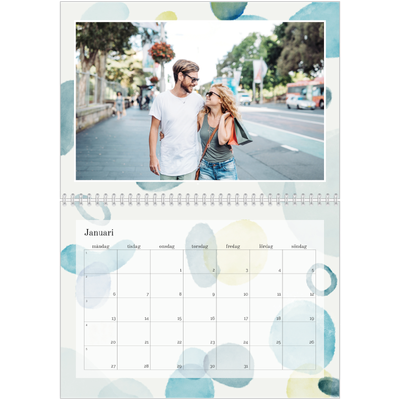 Fotokalender A3 Klassisk (30 x 40 cm) — Akvarell former [Januari]