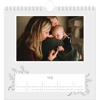 Årskalender kvadratisk — Handritade blommor [omslag]