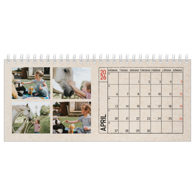 Skrivbordskalendrar — Kraftpapper med stämpeleffekt [April]