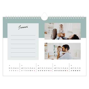 Fotokalender A4 Enkel — Kalenderlista