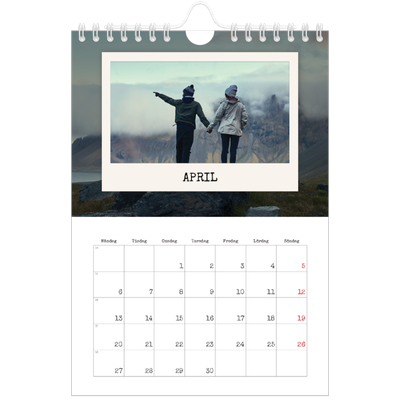 Fotokalender A5 Enkel — Porträttredigeringen [April]