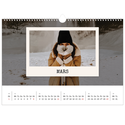 Fotokalender A3 Enkel — Porträttredigeringen [Mars]