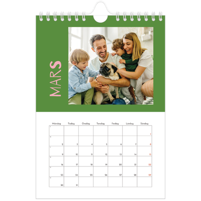 Fotokalender A5 Enkel — Färgglad kalender [Mars]