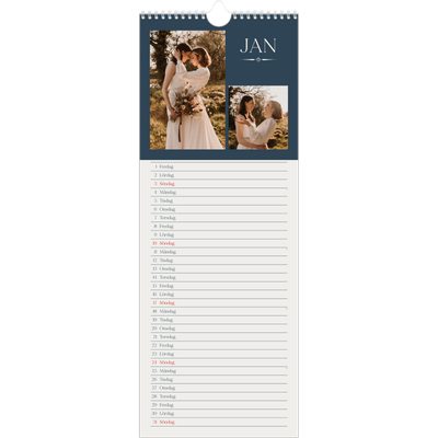 Fotokalender Smal  — Skiffer & seriffer [Januari]