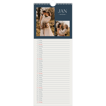 Fotokalender Smal (15x40cm) — Skiffer & seriffer