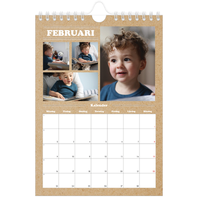 Fotokalender A5 Enkel — Magasinstil [Februari]