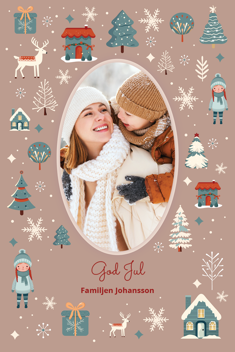 Fotokort — Mysiga vinterhälsningar