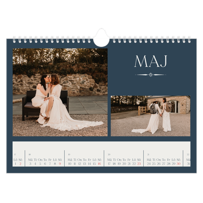Fotokalender A4 Enkel — Skiffer & seriffer [Maj]