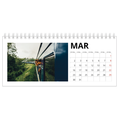 Skrivbordskalendrar — Vit kalender [Mars]