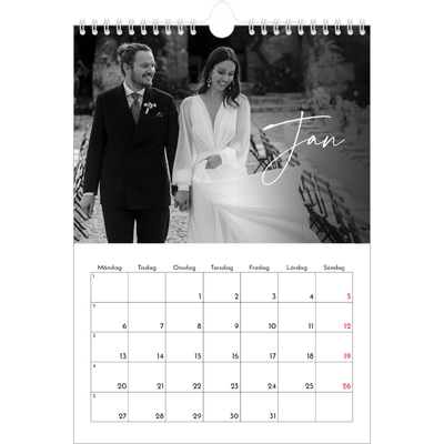 Fotokalender A4 Enkel (20 x 30 cm) — Elegant skrift [Januari]