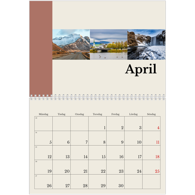 Fotokalender A3 Klassisk (30 x 40 cm) — Världens sevärdheter [April]