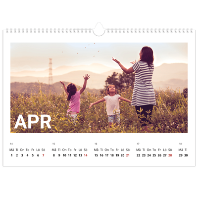 Fotokalender A3 Enkel — Stor månad [April]