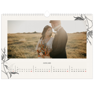 Fotokalender A3 Enkel — Bläck & murgröna [Januari]