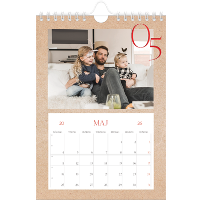 Fotokalender A5 Enkel — Röda detaljer [omslag]