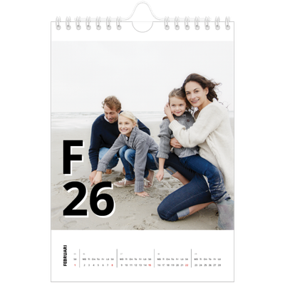 Fotokalender A5 Enkel — Bokstäver och tal [Februari]