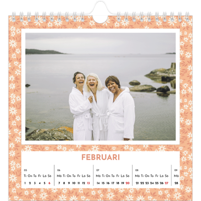 Årskalender kvadratisk — Blomstermönster [Februari]