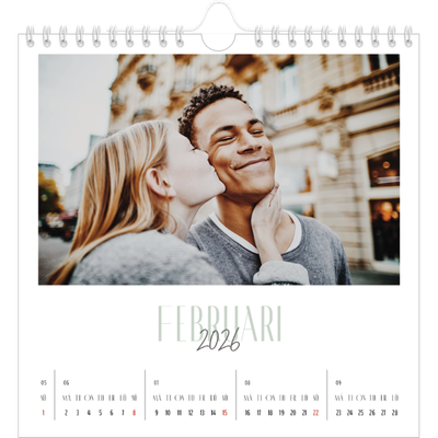 Årskalender kvadratisk — Flera typsnitt [Februari]