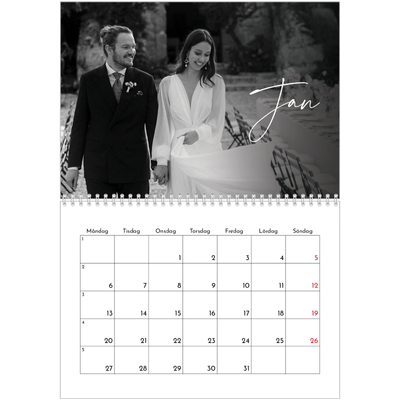 Fotokalender A3 Klassisk (30 x 40 cm) — Elegant skrift [Januari]