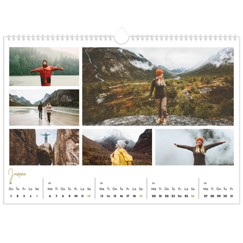 Fotokalender A3 Enkel — Handskriven månad
