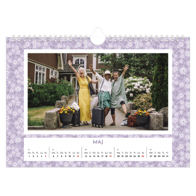 Fotokalender A4 Enkel — Blomstermönster [omslag]