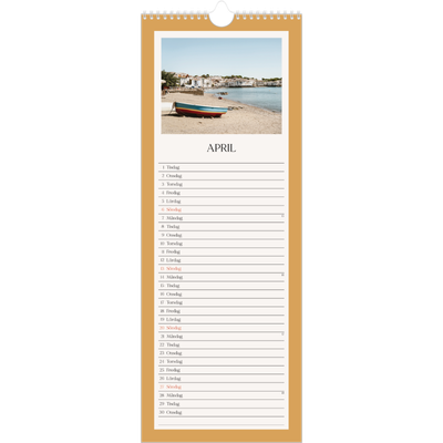 Fotokalender Smal  — Klassiska färger [April]